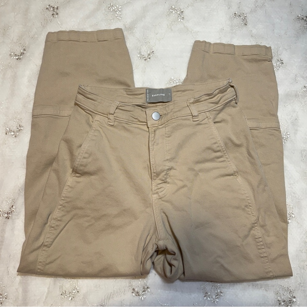 Everlane Barrel Jeans – Size 2 – Distressed Neutral Beige
